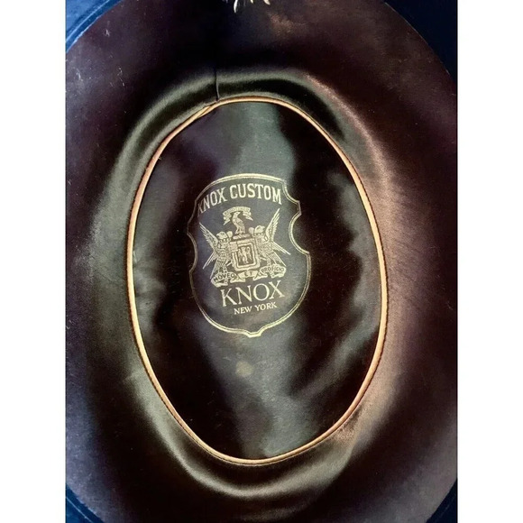 Knox Custom Chase Fifth Ave New York Green Fedora Feather Hat Men’s Size 7 1/8 - Picture 6 of 10